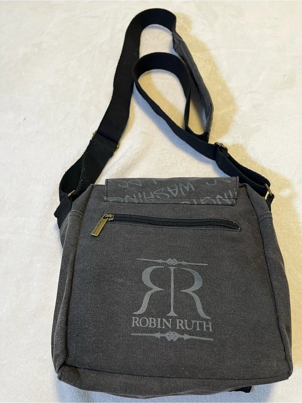 Robin Ruth Washington DC Canvas Crossbody Messenger Bag Black Red Travel Purse